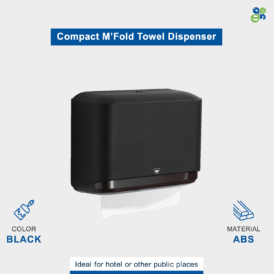 Compact MFold Towel Dispenser - Black by Global Enterprises
