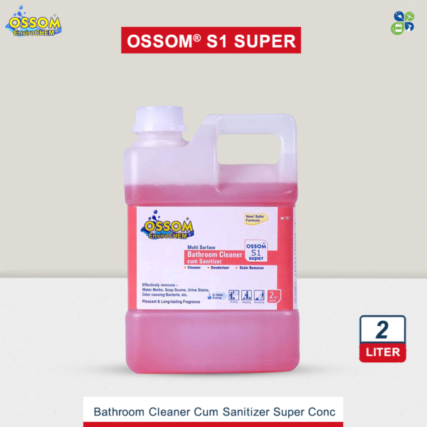 Concentrated Bathroom Sanitizer Ossom S1 Super 2Ltrs Pack by Global Enterprises