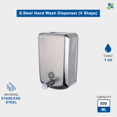SS Soap Dispenser 500ml V Shape by Global Enterprises