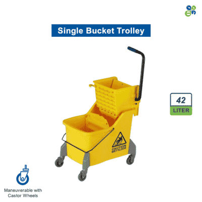42 Ltrs Single Bucket Wringer Trolley by Global Enterprises