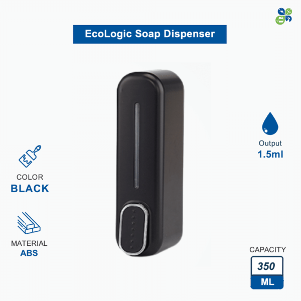 EcoLogic Soap Dispenser 350ml Black by Global Enterprises