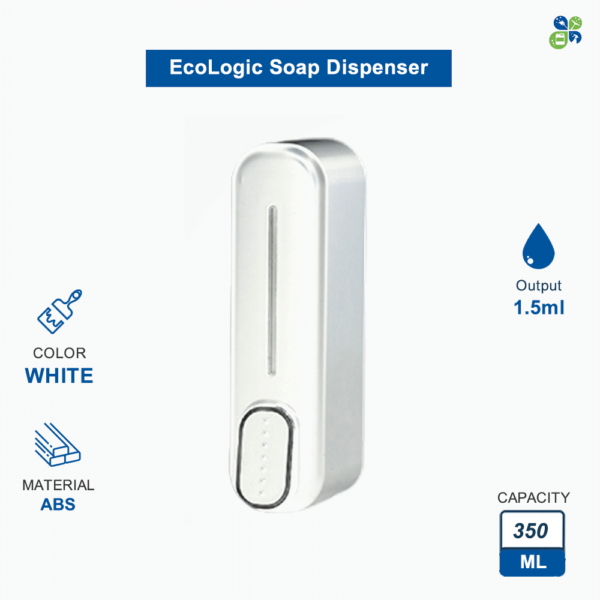 EcoLogic Soap Dispenser 350ml White by Global Enterprises
